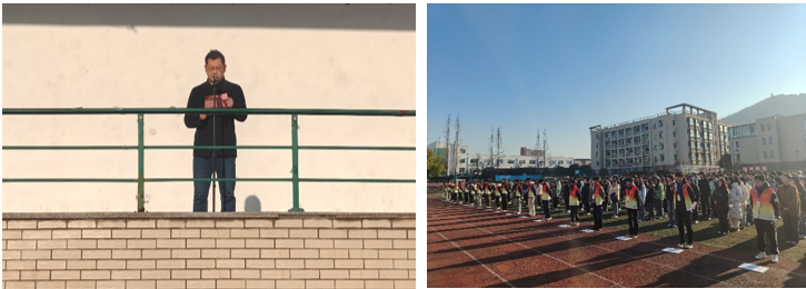 校园安全，从我做起 --汽车工程学院举行升旗仪式