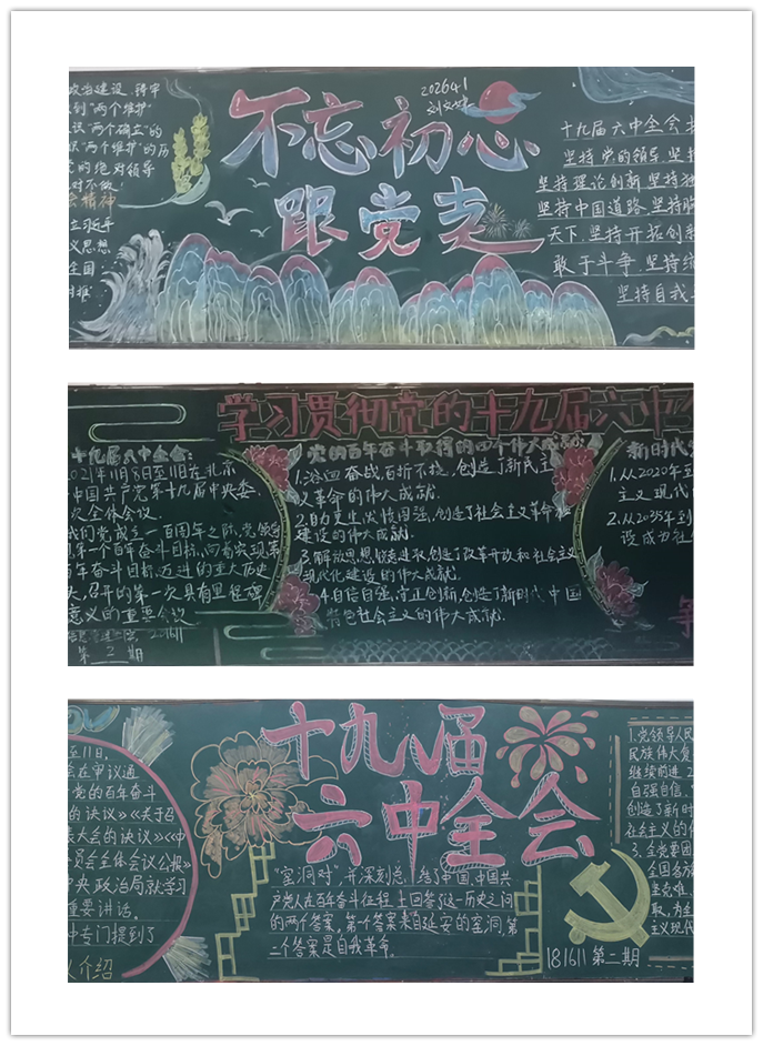 党在心中，永跟党走 ——信息管理学院“学习贯彻党的十九届六中全会精神”主题黑板报比赛圆满结束