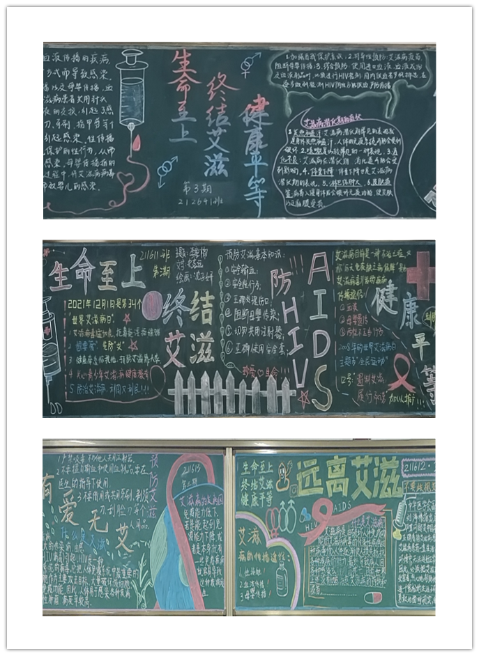 关爱生命，预防艾滋 ——信息管理学院“生命至上 终结艾滋 健康平等”主题黑板报比赛圆满结束